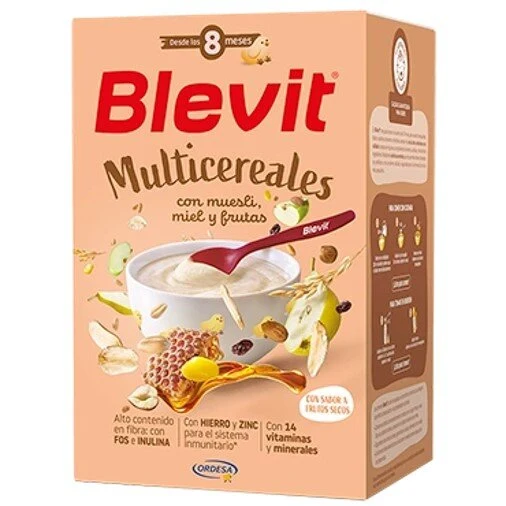 BLEVIT MULTICEREALES MIEL Y FRUTAS 500G