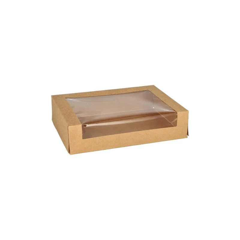 Cajas para Sushi 19,5 x 14 x 4,5 cm con ventana de PLA (25 unid/pack)