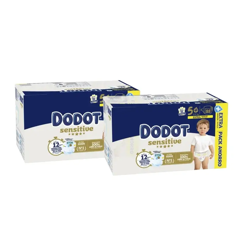 Dodot Sensitive Extra-Box Talla 5+ Pañales, Pack 2x88