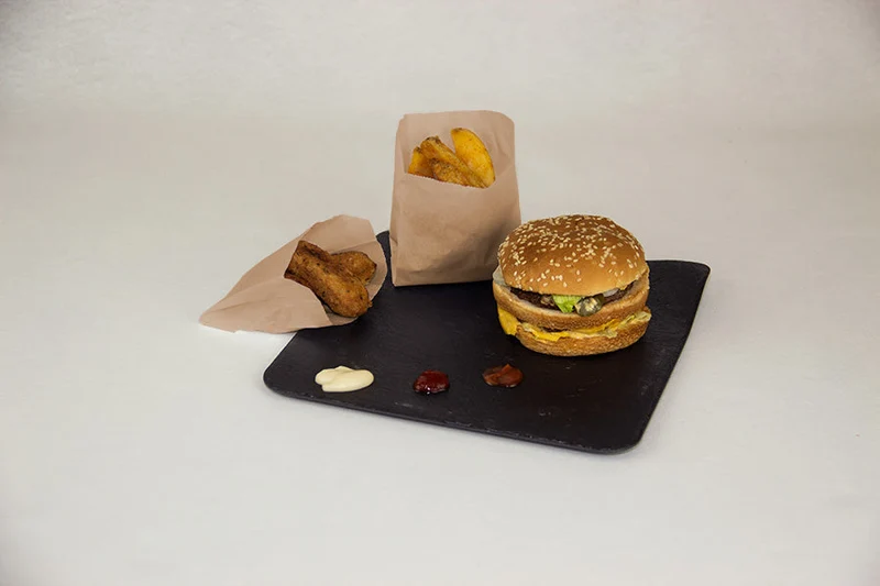 Bolsa Antigrasa Kraft para Patatas/Empanadas/Fritos 9+5x13cm