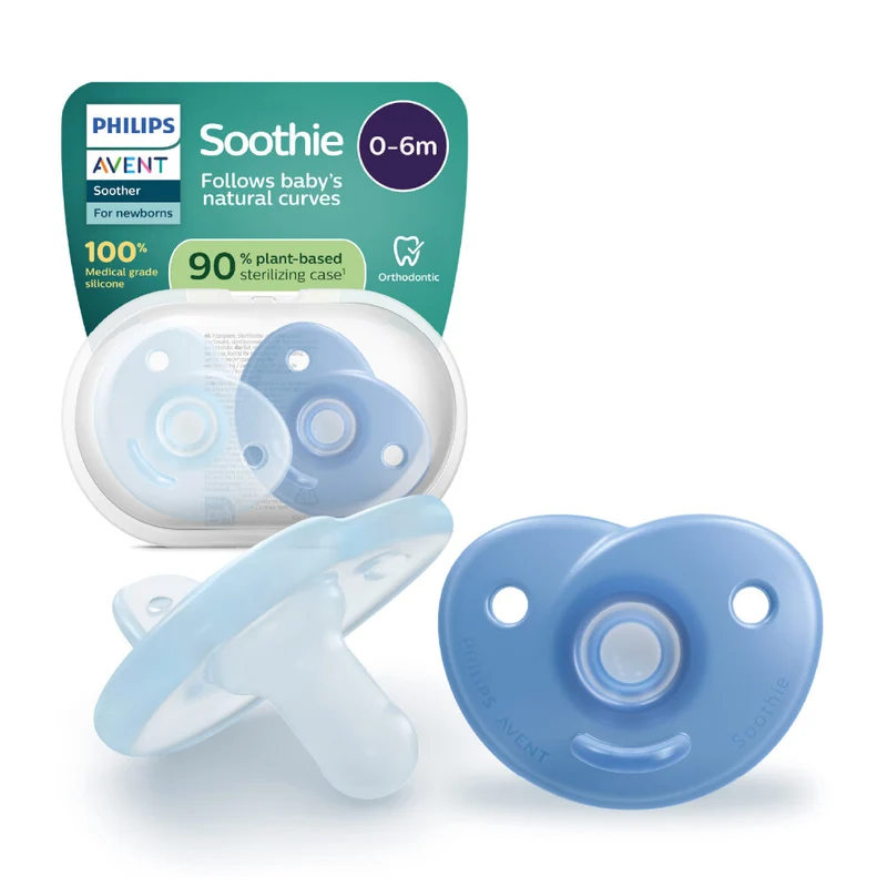 Philips Avent 2 Chupetes Soothie 0-6m azul