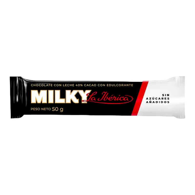 Barra Milky La Iberica Cacao Sin Azucar X 50G