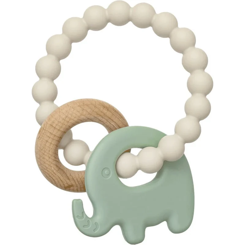 Mordillo Elefante Bambu y Silicona BUBA - Verde