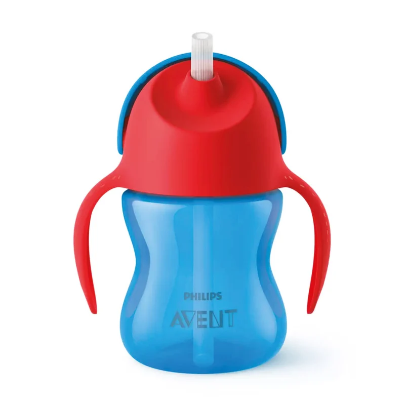 Philips Avent Vaso con Pajita y Asas 210 ml + 6 meses Azul