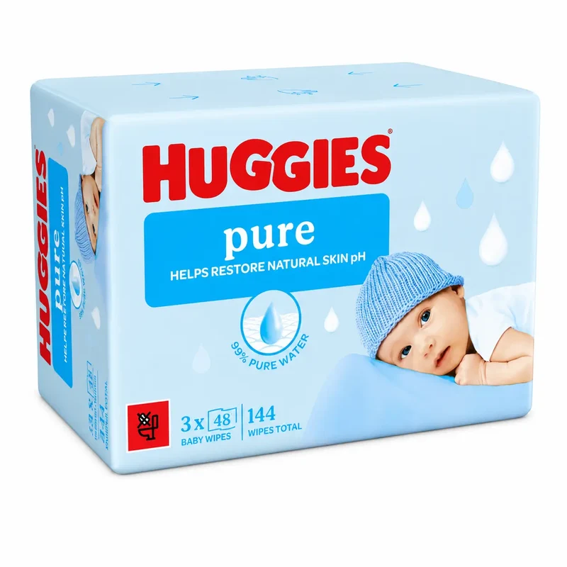 Huggies Pure Toallitas, 144 unidades