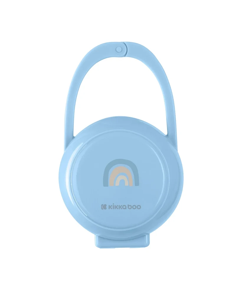Porta Chupete Stripy Friends Kikkaboo - Celeste
