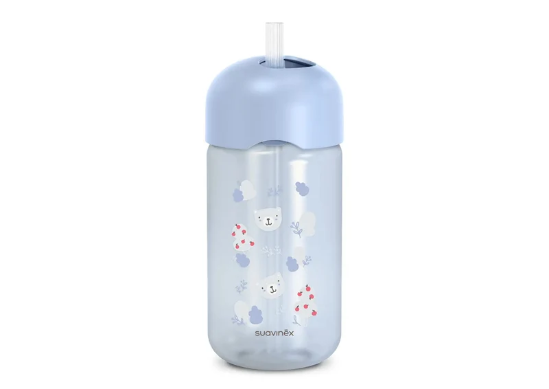 Vaso Con Sorbito Antiderrame 340Ml - Print Azul Suavinex