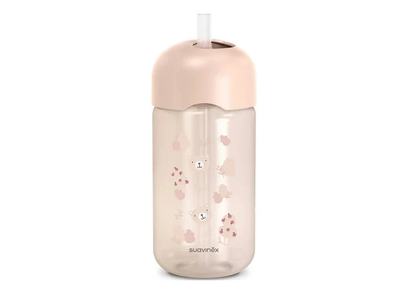 Vaso Con Sorbito Antiderrame 340Ml - Print Rosado Suavinex