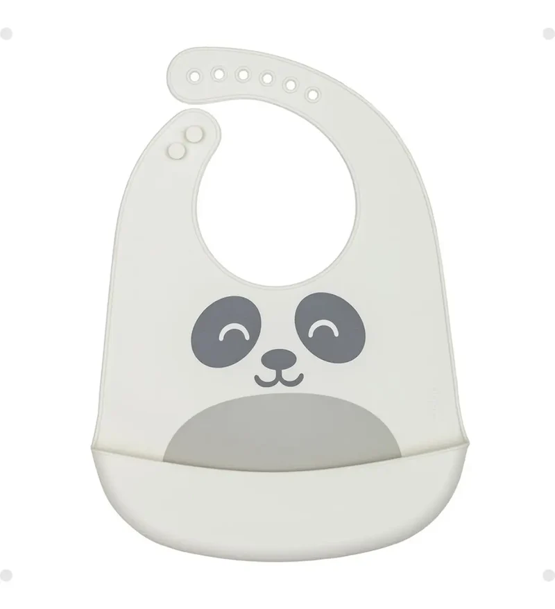 Babero De Silicona Oso Buba - Blanco