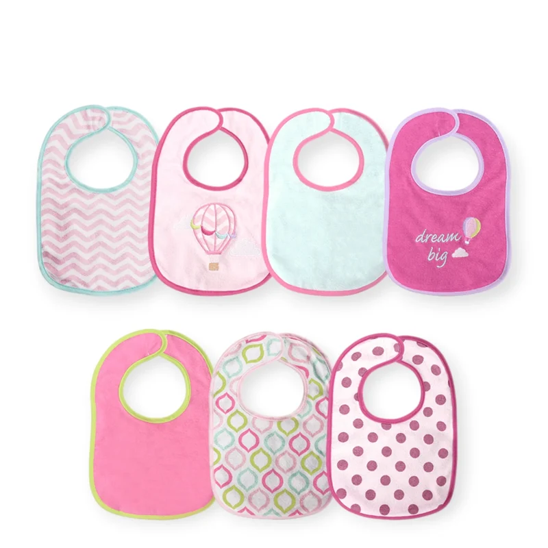 Set 7 Baberos Impermeabes Con Velcro Lorelli - Nena