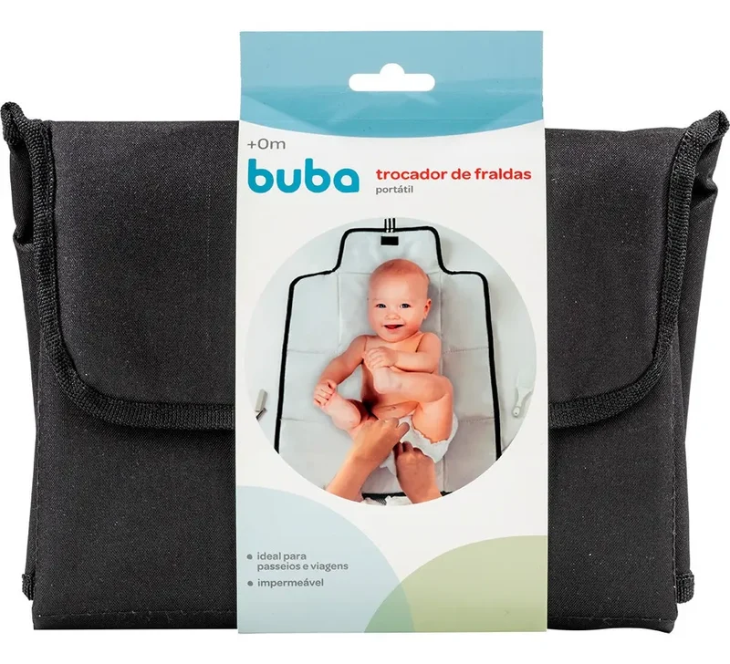Cambiador de Pañales Portátil Impermeable Buba - Negro