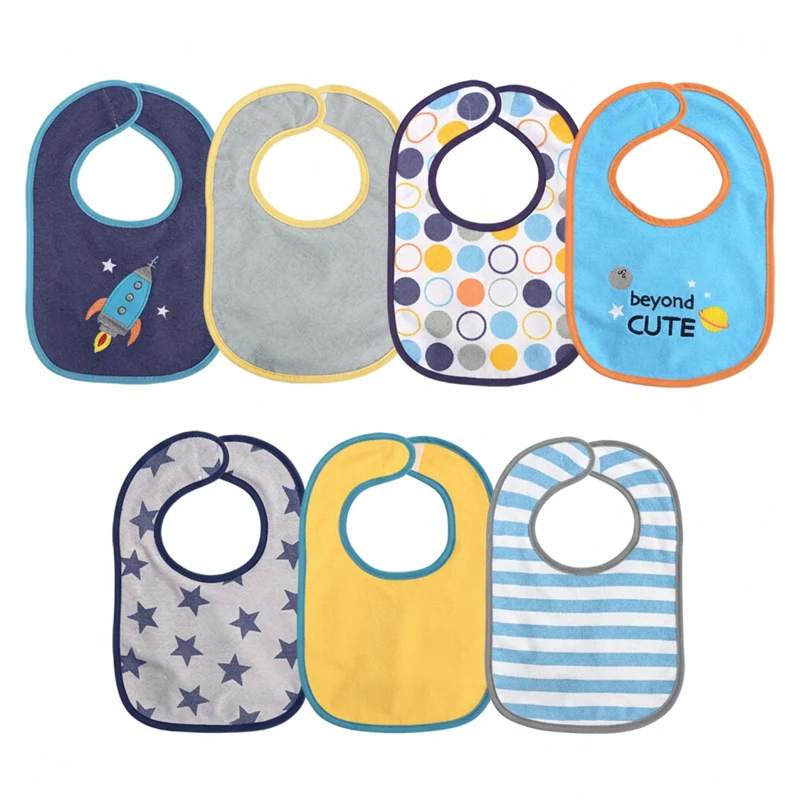 Set 7 Baberos Impermeables Con Velcro Lorelli - Varon