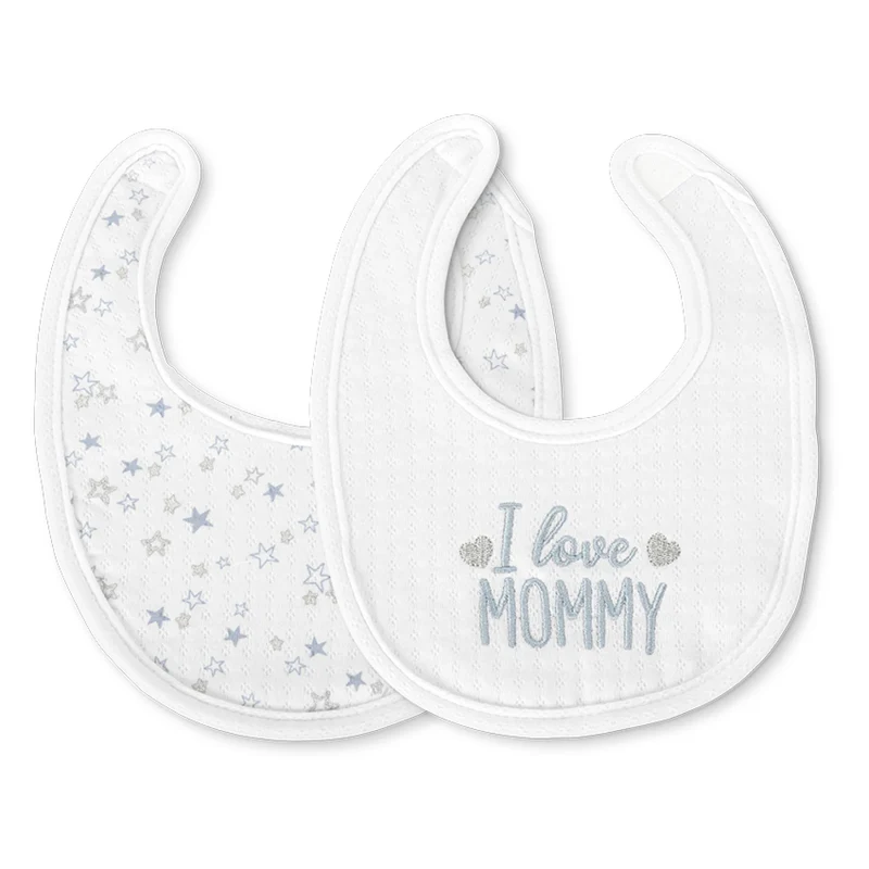 Set 2 Baberos Muselina Lorelli - Celeste