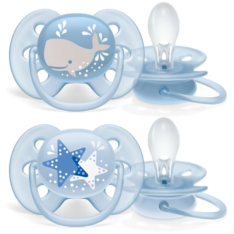 Philips Avent 2 chupetes ultra soft decorados 6-18 meses niño
