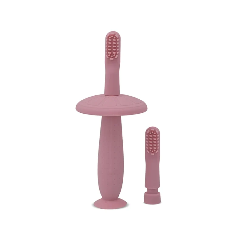 Cepillo Dental de Silicona Con tope + Repuesto Lorelli - Rosado