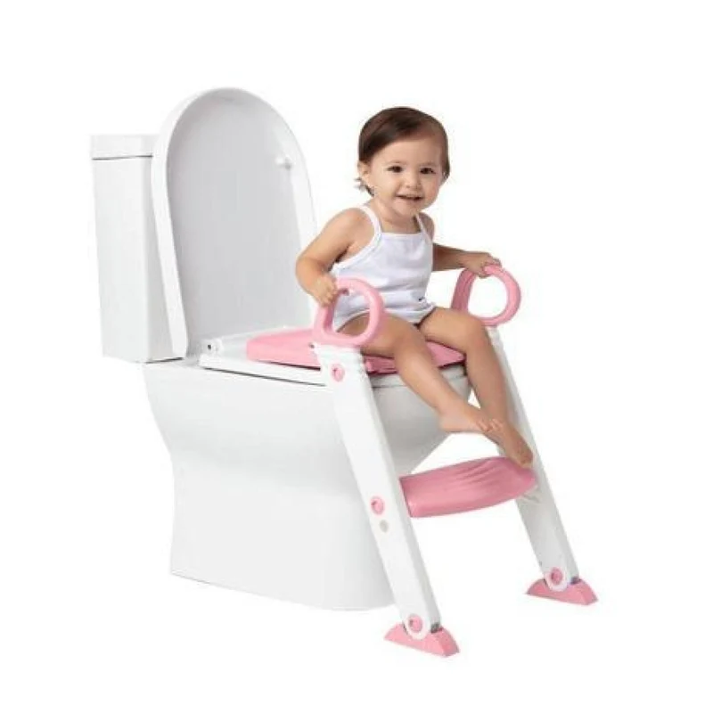 Asiento Reductor De Inodoro Infantil Con Escalera Buba - Rosa