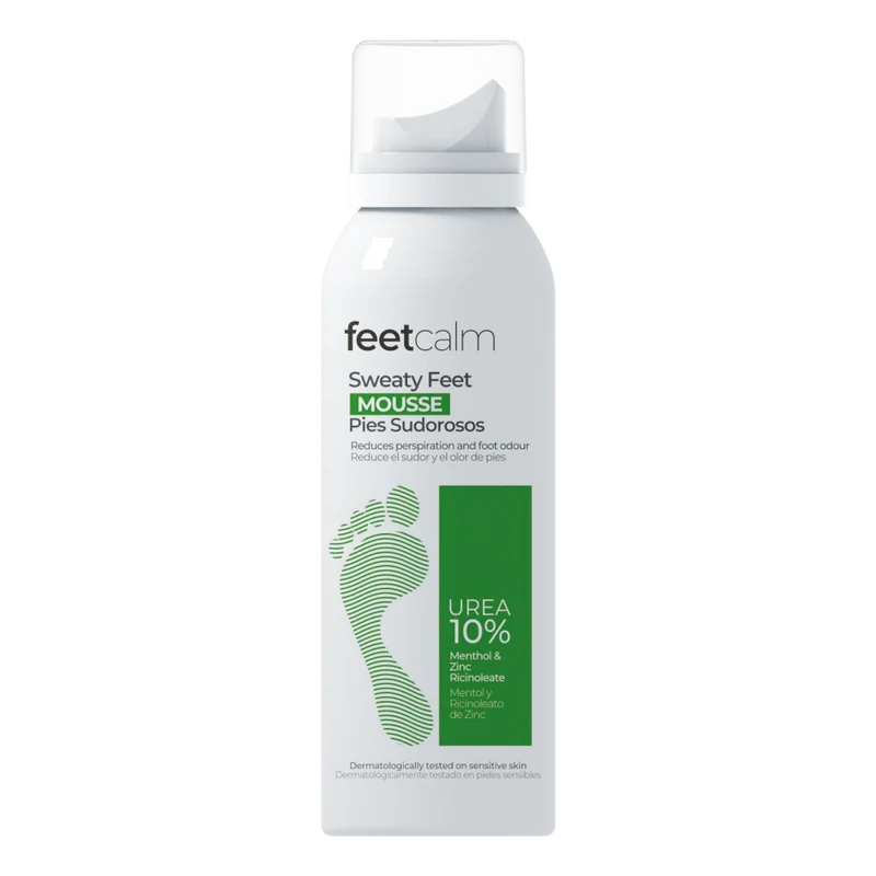 Mousse antitranspirante e hidratante para pies, Urea 10%
