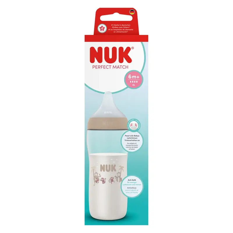NUK Perfect Match Biberón 360 ml Tetina XL 6m+ Mono