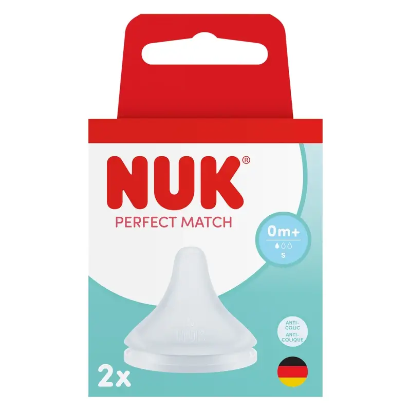 NUK Perfect Match Tetina Silicona Flujo S 0m+, 2 uds