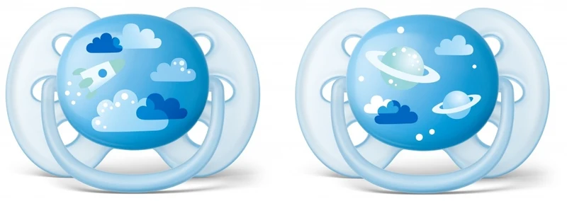 Philips Avent chupete ultrasoft decorado azul niño 6-18M 2 unidades