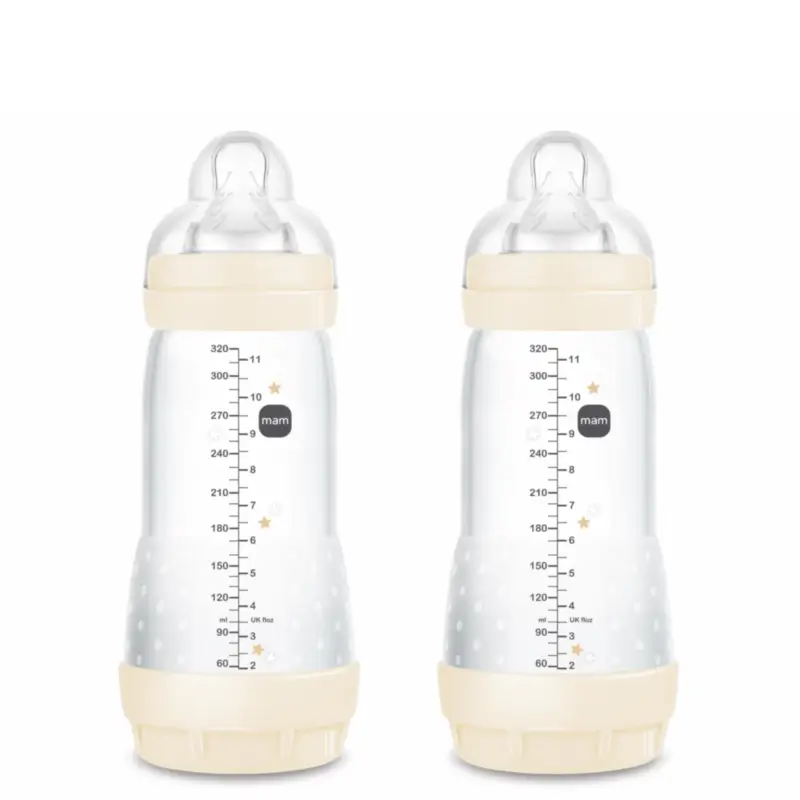 Mam Baby Biberón Easy Start Anticólico Neutro Brillante, 2X320Ml