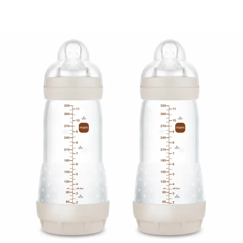 Mam Baby Biberón Easy Start Anticólico Neutro Mate, 2X320Ml