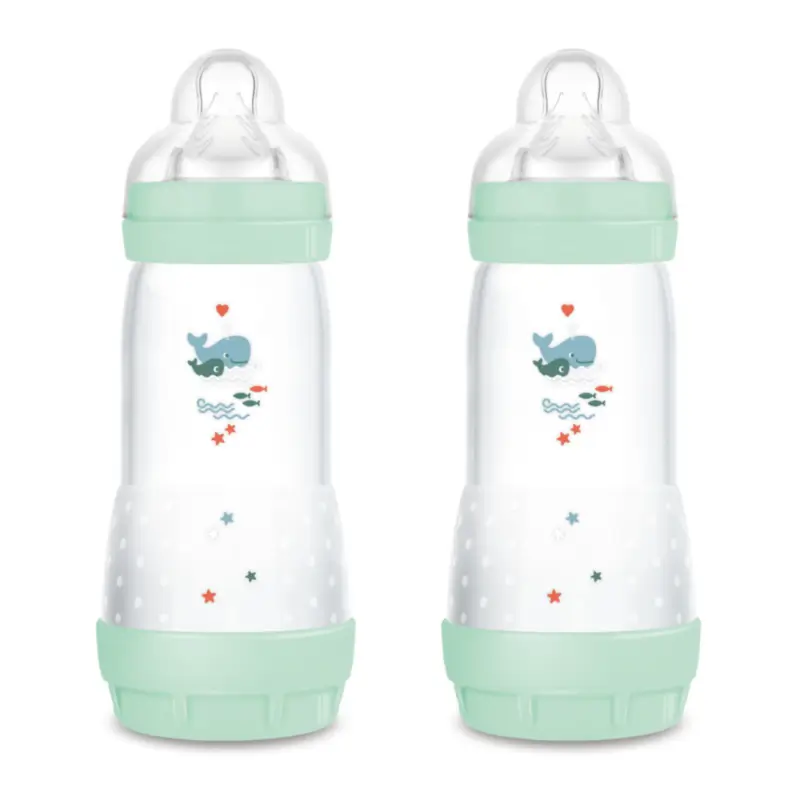Mam Baby Biberón Easy Start Anticólico Azul Brillante, 2X320Ml
