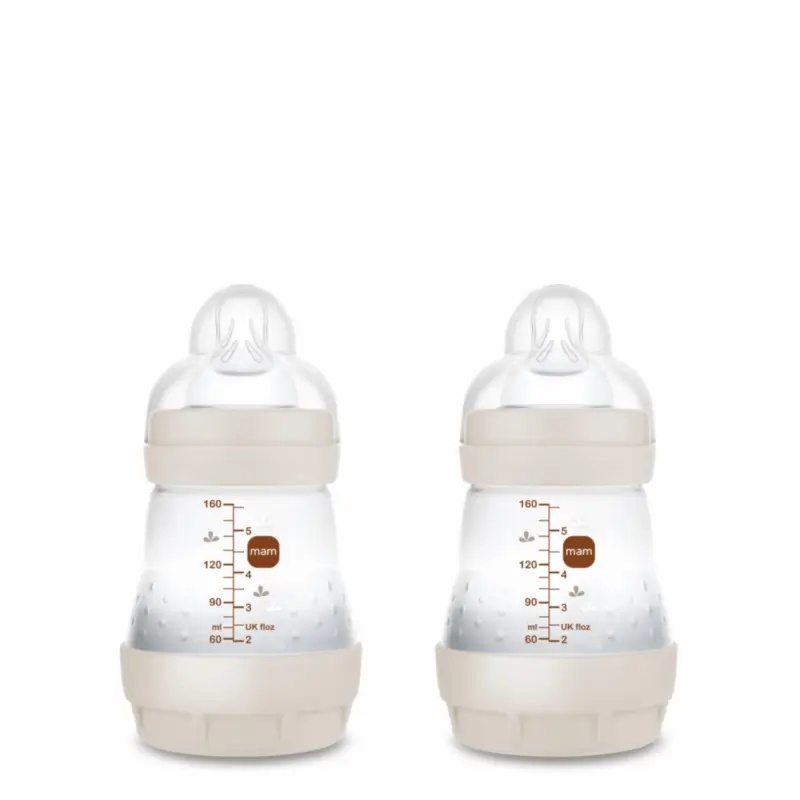 Mam Baby Biberón Easy Start Anticólico Neutro Mate, 2X160Ml
