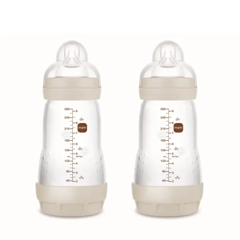 Mam Baby Biberón Easy Start Anticólico Neutro Mate, 2X260Ml