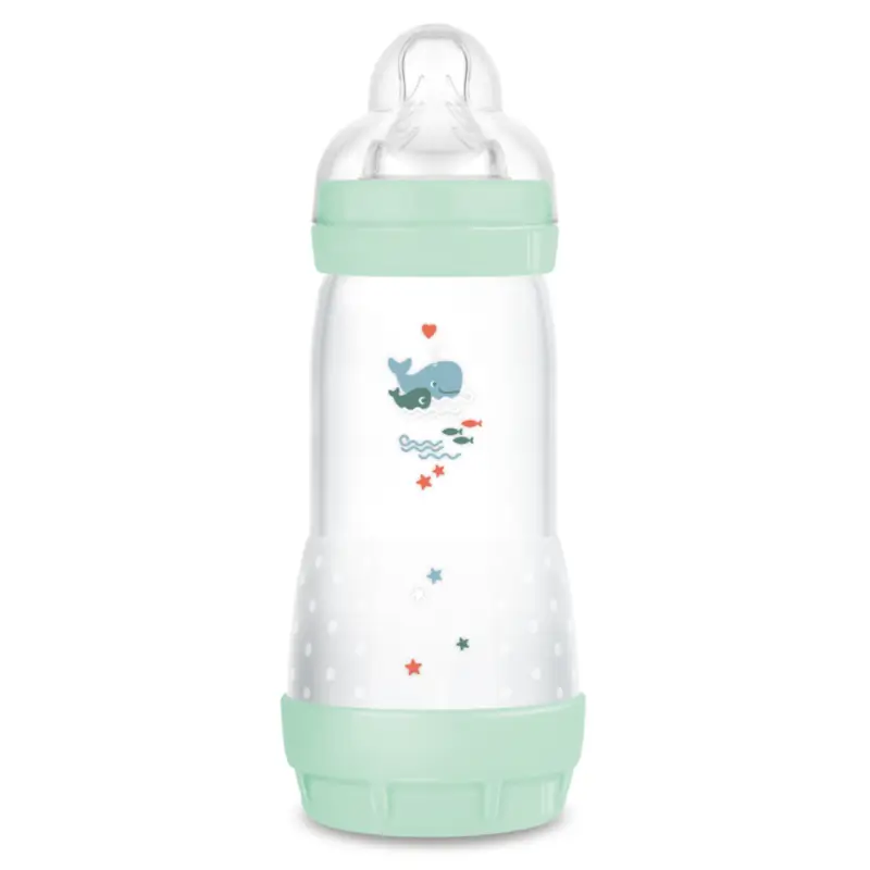Mam Baby Biberón Easy Start Anticólico Azul Brillante, 320Ml