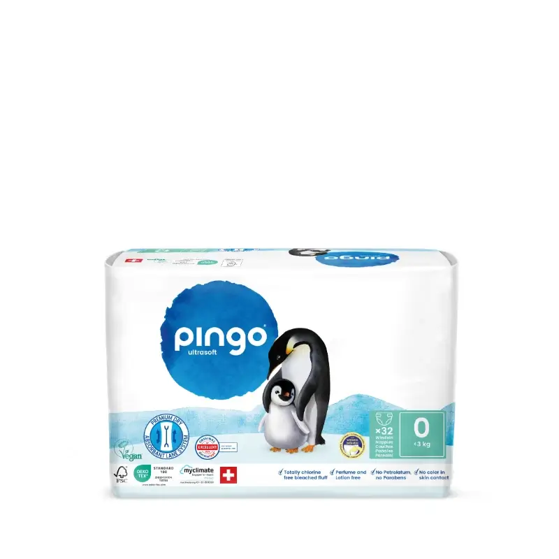 Pingo pañales ecológicos Talla 0 (<3 Kg), 32 unidades