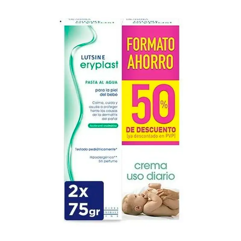 Eryplast Lutsine E45 Water Based Baby Nappy Cream, Pack 2 x 75 gr