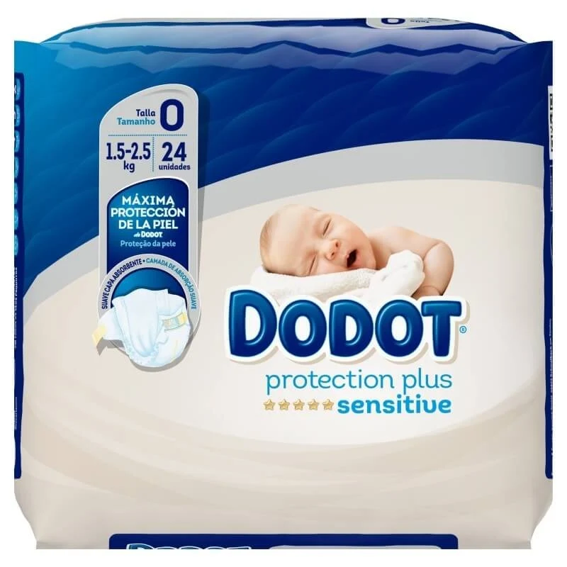 Dodot Sensitive Recién Nacido Talla 0 (1,5-2,5Kg) 24U