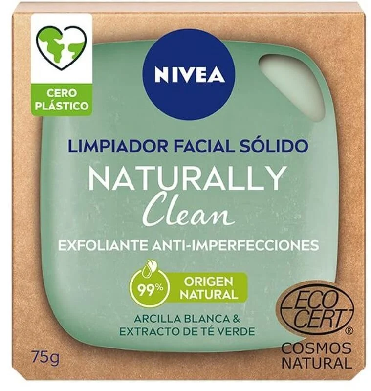 Nivea Naturally Clean Limpiador Facial Sólido Anti-Imperfecciones 75 g