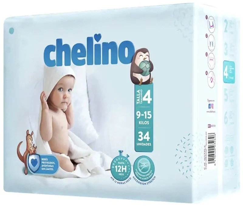 Chelino Pañales Talla 4 (9-15 Kg) 34U