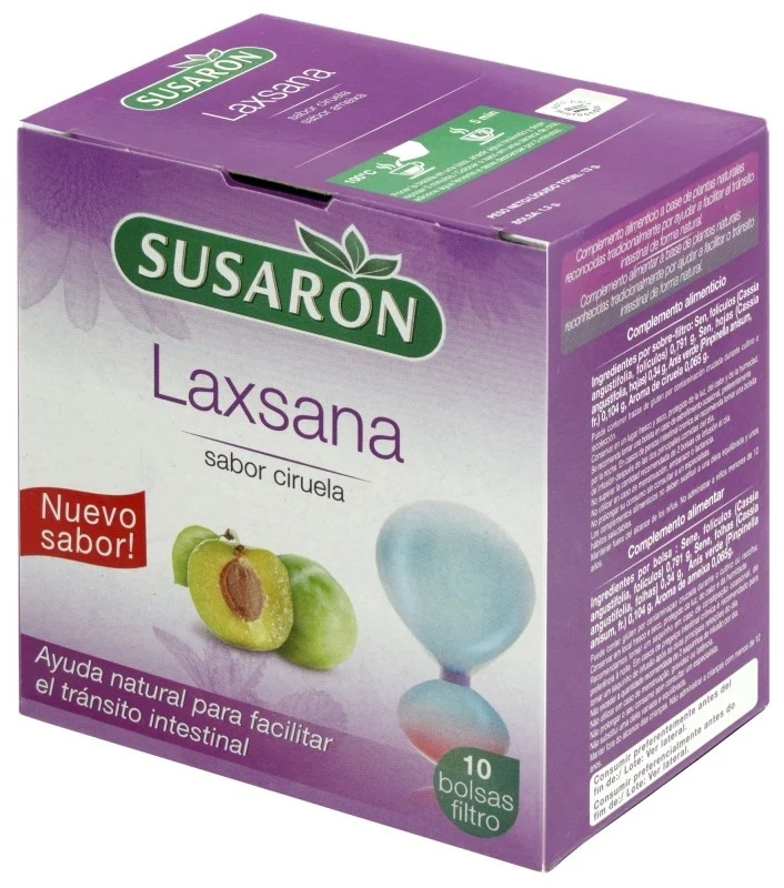 Susaron Tisana Susarón Laxsana Infusión Natural con Sabor a Ciruela 10 Bolsitas