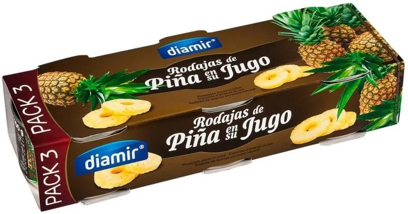 Diamir Rodajas de Piña en su Jugo Pack 3 x 227G