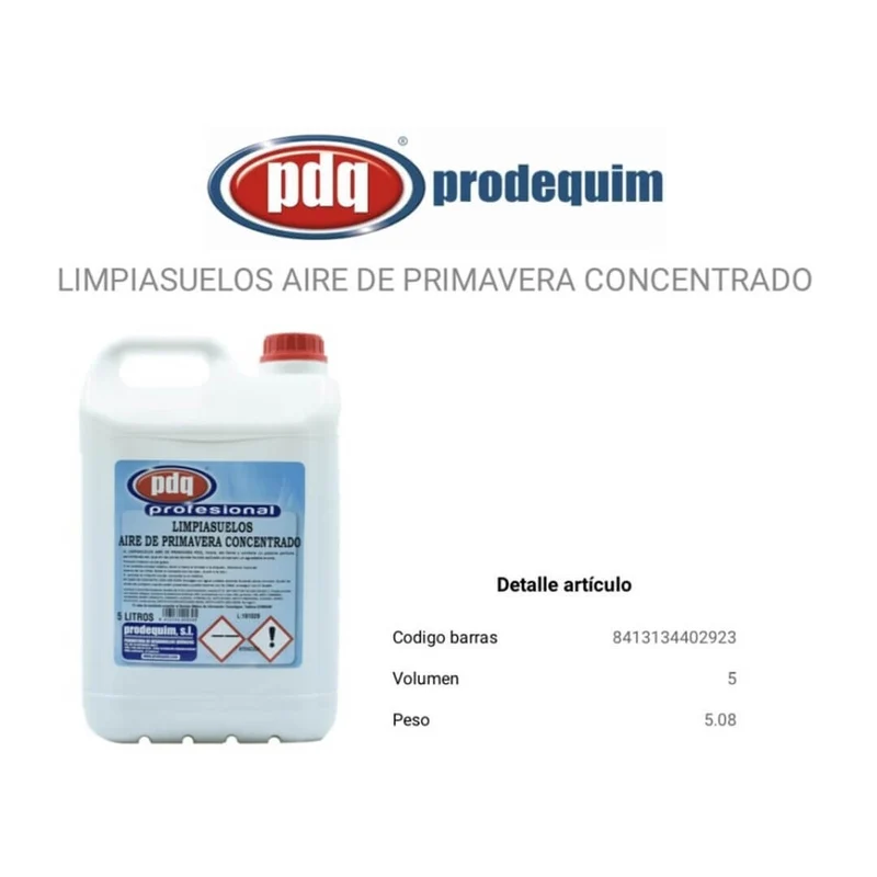 PDQ Limpiasuelos Aire Primavera Conc 5 l