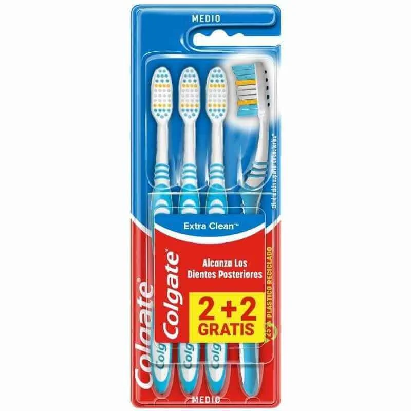 Colgate Cepillo Dental Extra Clean 4 Unidades