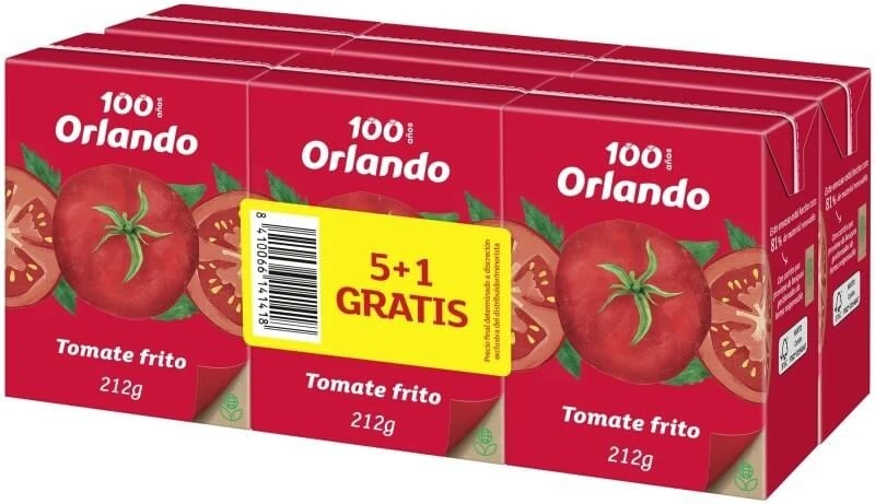 Orlando Tomate Frito 212g Pack de 6