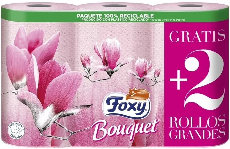 Foxy Bouquet Papel Higiénico 6 Rollos Grandes