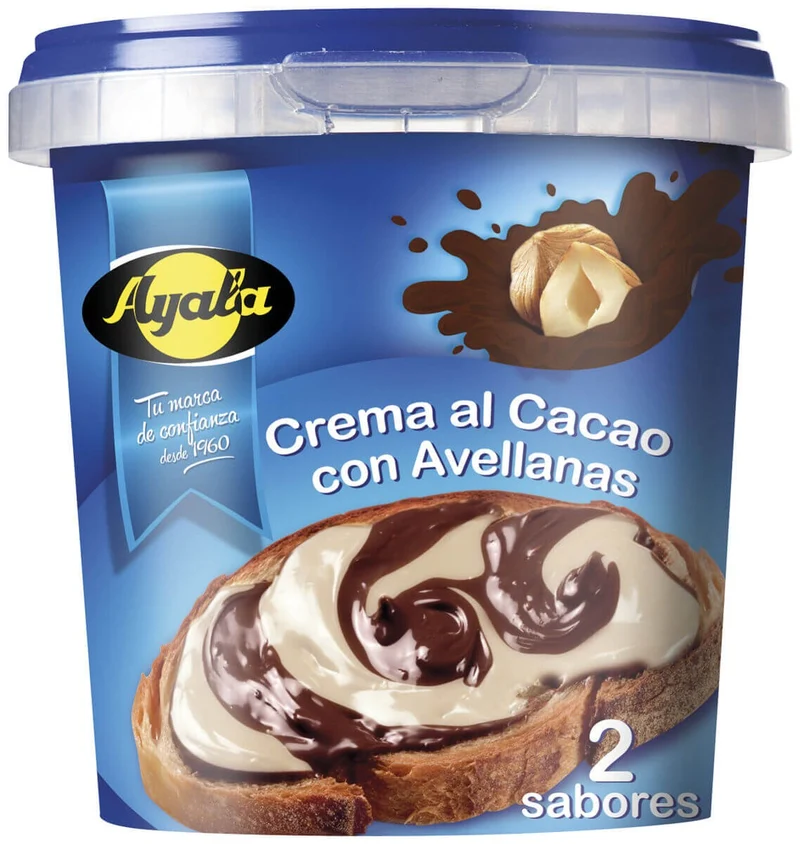 Ayala Crema de Chocolate y Avellanas 2 Sabores 500G