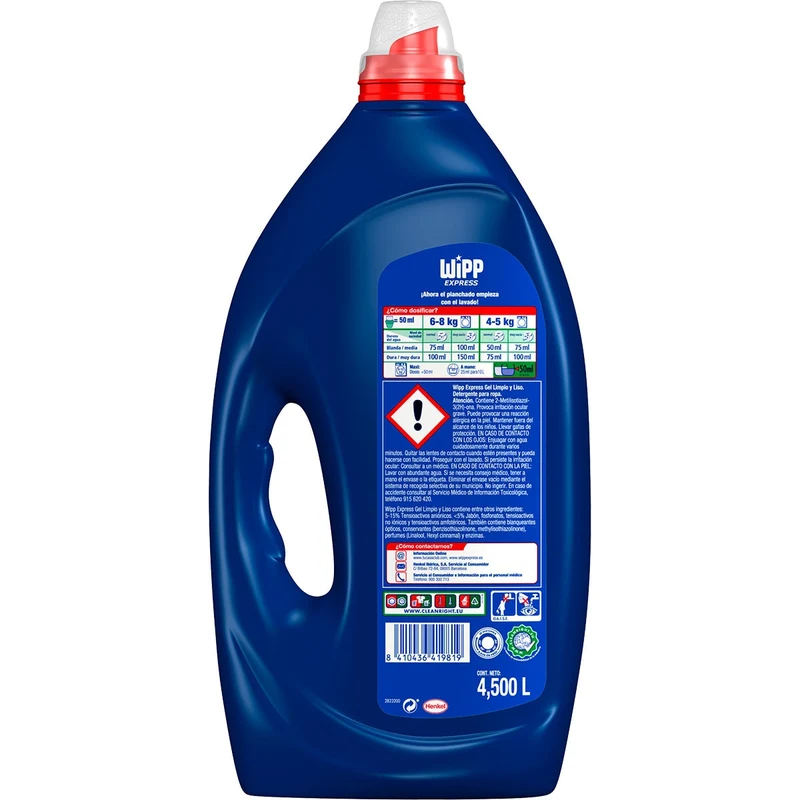 Wipp Express Limpio & Liso Detergente Líquido 85 Lavados