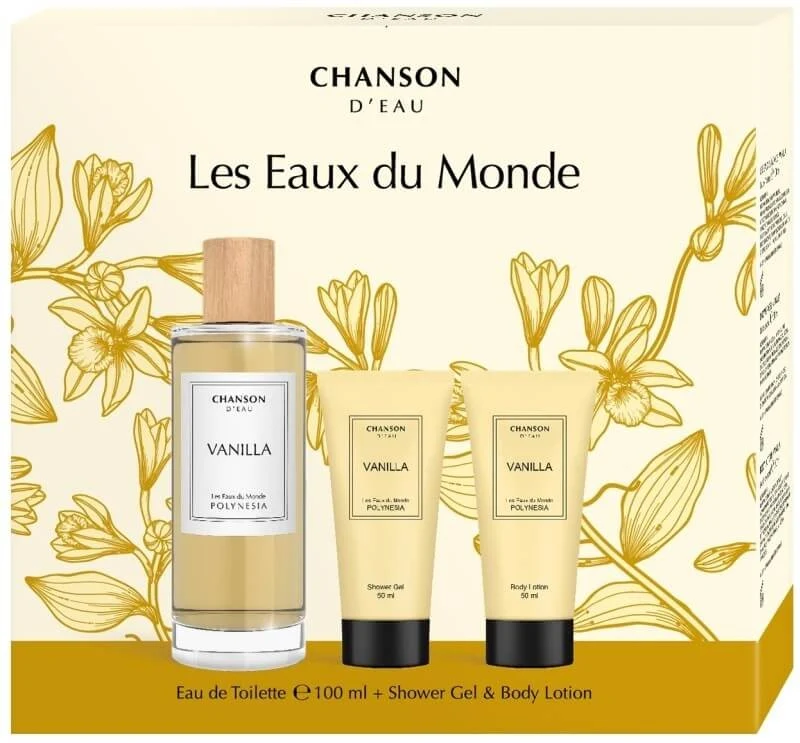 Chanson d'Eau Les Eaux du Monde Polynesia Vanilla Set de Regalo Eau de Toilette 100 ml + Gel de Ducha 50 ml + Loción Corporal 50 ml