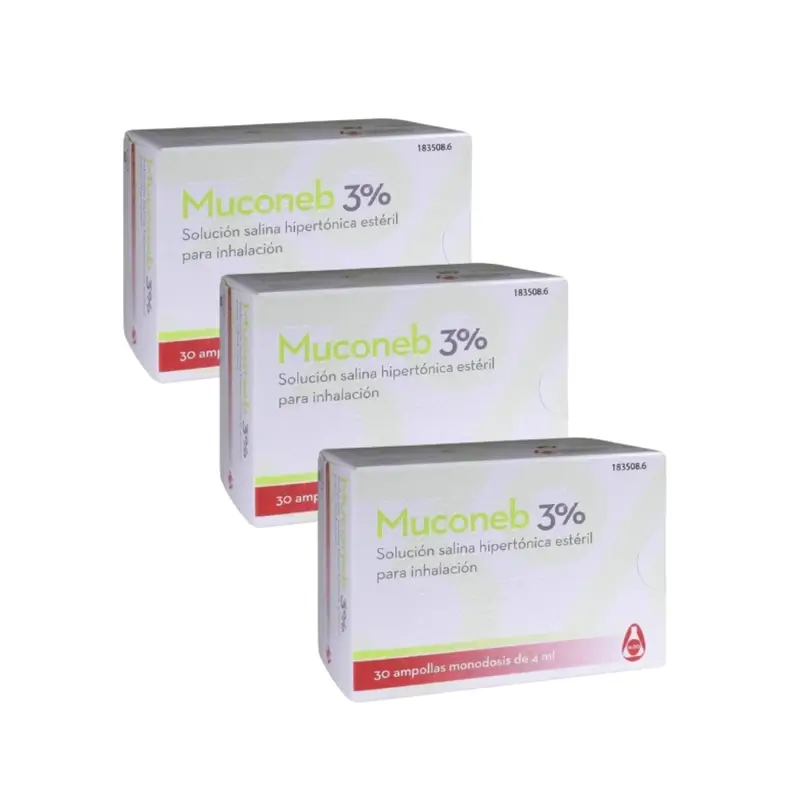 Muconeb 3% Saline Inhalation Solution 30 Ampoules X 4 Ml, Pack Of 3