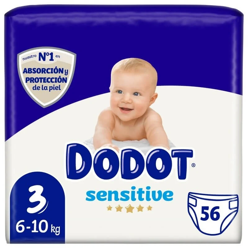 Dodot Sensitive Pañales Talla 3 (6-10 kg) Pack de 56 unidades