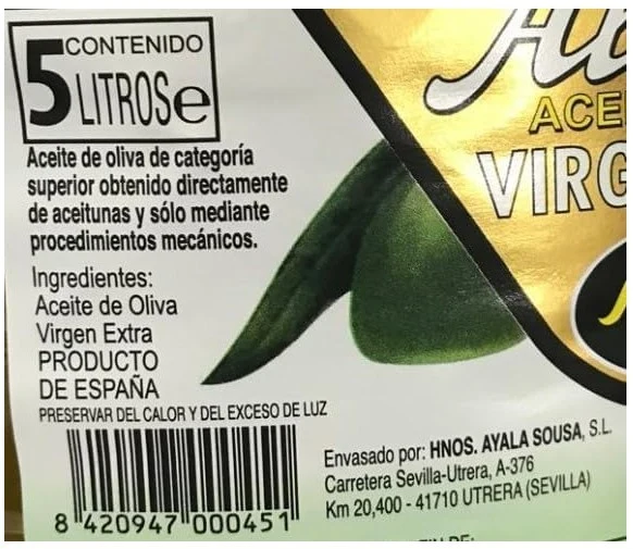 Alberto Aceite de Oliva Virgen Extra Sin Filtrar 5L