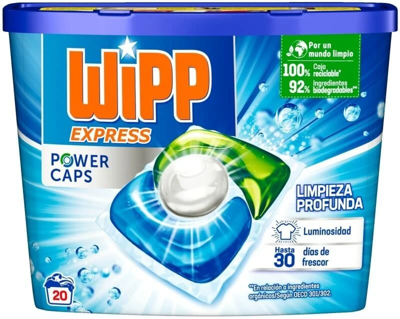 Wipp Express Power Caps Detergente en Cápsulas 20U