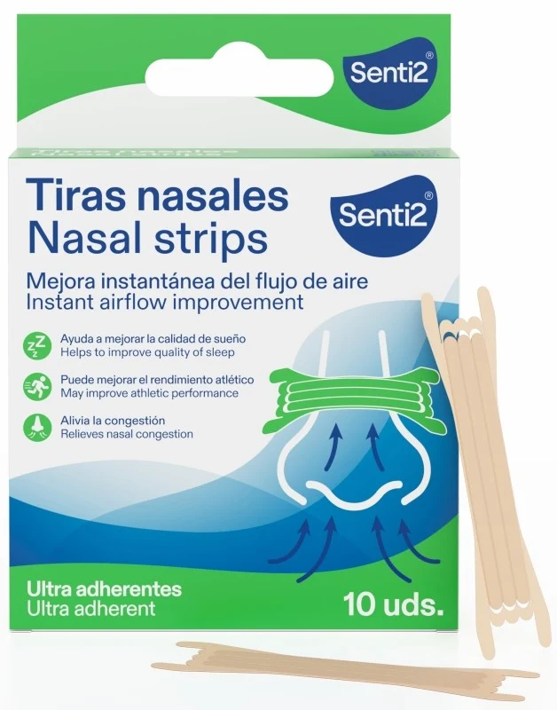 Senti2 Ultra Adherentes Tiras Nasales 10 Unidades