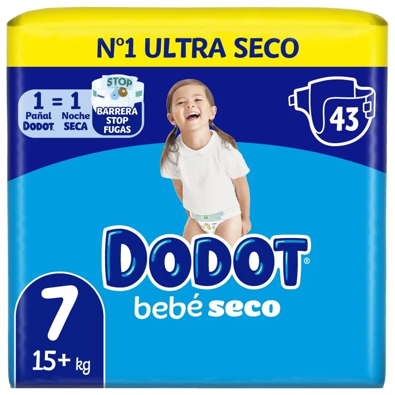 Dodot Bebé Seco Pañales Talla 7 43 uds